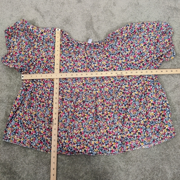 Old Navy Women's Colorful Floral Blouse Size 3X Bohemian Cottagecore Boho - Picture 7 of 10